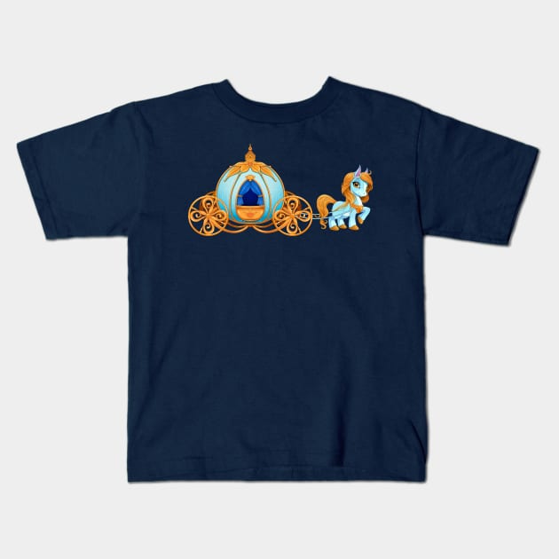 Cinderella Carriage Kids T-Shirt by ddraw